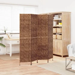 shumee vidaXL 4-delni paravan rjave barve 163x180 cm vodni hijacint