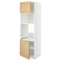 METOD Visoki element za ugradne uređaje, bela/Forsbacka hrastovina, 60x60x200 cm