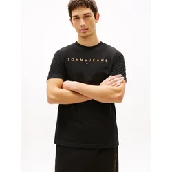 Tommy Jeans Majica Linear Logo DM0DM20744 Črna Regular Fit