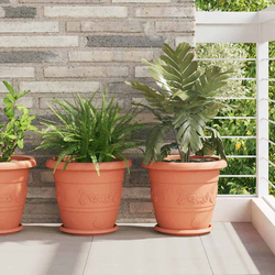 Kružni Pladanj za Cvijeće 24 pcs Crvena cigla O 23,5 x 2,5 cm