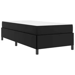 Vidaxl Konstrukcija postelje z vzmetnico Črna 90 x 190 cm blago