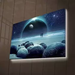 Wallity Slika na platnu sa LED osvetljenjem 45x70cm