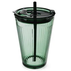 Orion VERDE steklena skodelica s pokrovom in slamico 450 ml