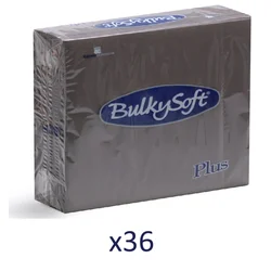 BULKYSOFT Salvete Plus, 40/1, Dvoslojna, 36 pakovanja, 38x38 cm, Braon