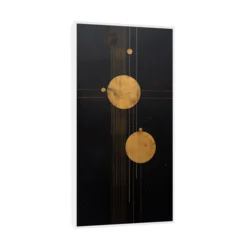 Canvas Slika na platnu Zlatni krugovi II, 60x120cm, Sa ramom, Beli