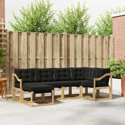 Set vanjskih sofa s jastukom 6 pcs Bijela i crna