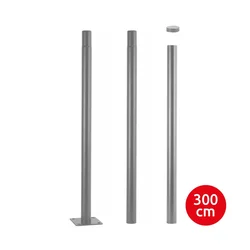 Brilagi - Metalna šipka za stub spoljnog osvetljenja 3 m, prečnik stuba 58 mm, siva