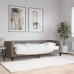 shumee Dnevna postelja z vzmetnico taupe 90x200 cm blago