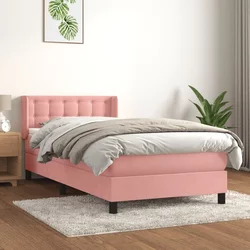 Greatstore Box spring postelja z vzmetnico roza 80x200 cm žamet