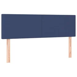 Vidaxl Posteljno vzglavje modra 144x5x78/88 cm blago