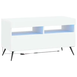 vidaXL LED TV omarica Bela Inženirski les