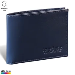 Princ Leather Muški novčanik Fold, Kožni, Teget