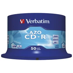 CD-R 700/80 52X SPINDL AZO CRYSTAL PK50 VERBATIM 43343