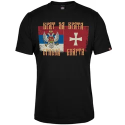 Muška majica kratkih rukava Brat za brata srpska Sparta, Crna
