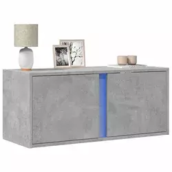 Zidni TV ormarić s LED svjetlima siva boja betona 80x31x35 cm