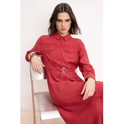 Trendyol Modest Ženska haljina Tctss26Eb00046, Crvena