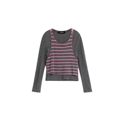 Desigual Majica temno siva/roza