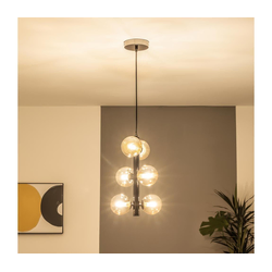 Brilagi - LED luster na sajli MILLA 6xG9/3W/230V crni hrom/zlatna