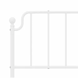 Metalni okvir za krevet s uzglavljem bijeli 160x200 cm