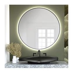 Baltica Design - LED ogledalo BRIGHT sa pozadinskim osvetljenjem 15W/230V 4500K, prečnika 50 cm, IP65, crno
