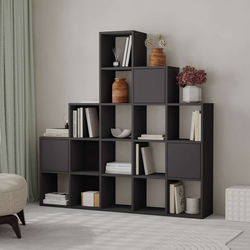 HANAH HOME Polica za knjige Paleo Black
