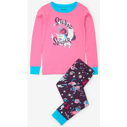 Hatley pidžama za djevojčice s jednorogom u svemiru, rozo-ljubičasta, 116