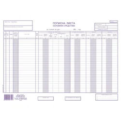 Popisna lista osnovnih sredstava NCR