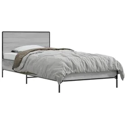Vidaxl Okvir postelje z naslonjalom Siva Sonoma 80 x 200 cm