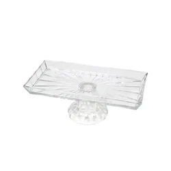 Sigma Stalak za posluživanje kolača MV01-38, Pravougaona, Staklena, 28x17cm, Providna