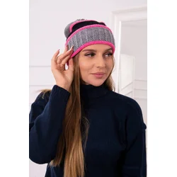 Womens cap Kinga K297 dark gray + black
