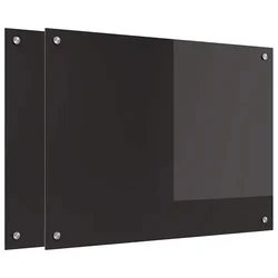 Kuhinjski zid Crna 80 x 60 cm Staklo otporno na udarce