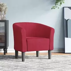 Fotelja crvena boja vina baršunasta