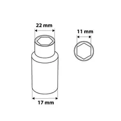 slomart NEO TOOLS Nasadka viličasta duga 1/2, 11 mm