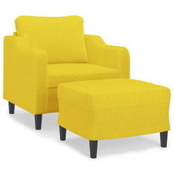 Fotelja s tabureom svjetložuta 60 cm od tkanine