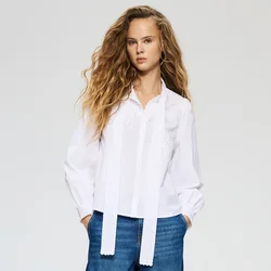 Reserved - Pamučna bluza na vezivanje