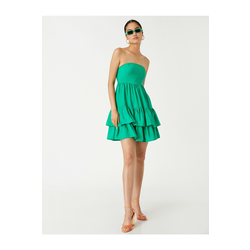 Koton Strapless stopenjska mini obleka