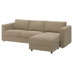 VIMLE Sofa trosed, s lenjivcem/Johanneshov smeđebež