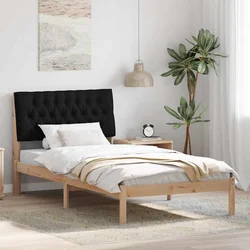 Posteljni okvir z oblazinjenim vzglavjem Rjava 100 x 200 cm