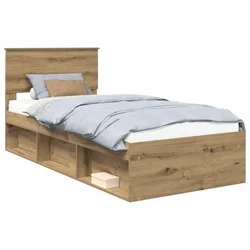 Vidaxl Konstrukcija postelje Oreh 90 x 200 cm Masivno borovo les