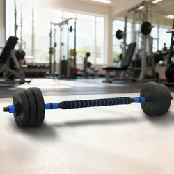 2-u-1 set bučica i olimpijske šipke 20 kg Crna i Plava