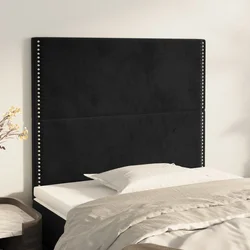 Uzglavlje Crno 80x5x118/128 cm Baršunasto