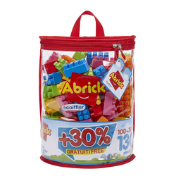 Kocke v torbi Abrick Écoiffier s 100 kockami + 30 % brezplačno = 130 kock od 18 meseca