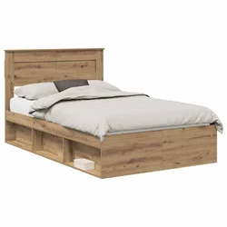 Vidaxl Konstrukcija postelje Oreh 120 x 200 cm Masivno borovo les
