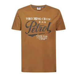 Petrol Industries Majica Classic konjak / črna / bela