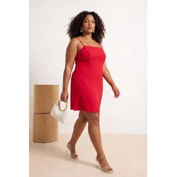 Trendyol Curve Ženska haljina Tbbss26Ah00044, Crvena