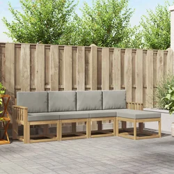 Set vanjskih sofa 5 pcs Bijela i svjetlosiva