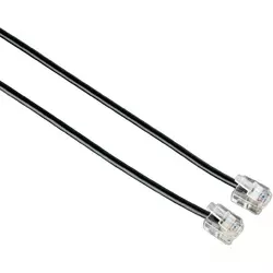 HAMAModularni kabel, modularni moški konektor 6p4c na modul. moški kon. 6p4c, 6 m, črn