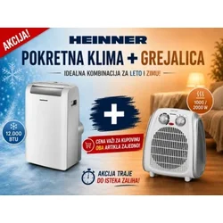 Heinner HPAC-12WH 12000BTU + Grejalica HFH-L2000SL Sezonski paket