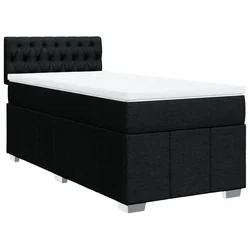 Vidaxl Box spring postelja z vzmetnico črna 80x200 cm blago