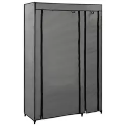 Den Zložljiva garderobna omara blago 110x45x175 cm siva
